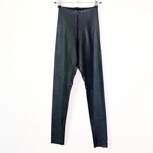 Commando Faux Leather Leggings XS Black Tummy Shaping Panel High Waist